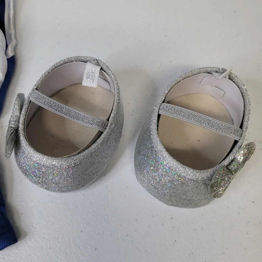 Build A Bear BAB GWL Great Wolf Lodge Cheerleader Outfit Blue Silver with Shoes‎